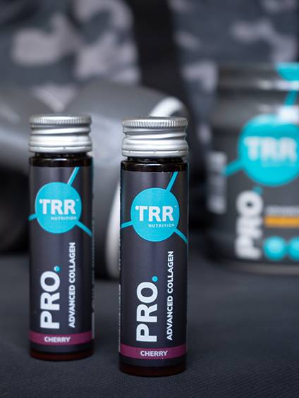 TRR Advanced Collagen Powder product shown. Links to TRR Instagram page.